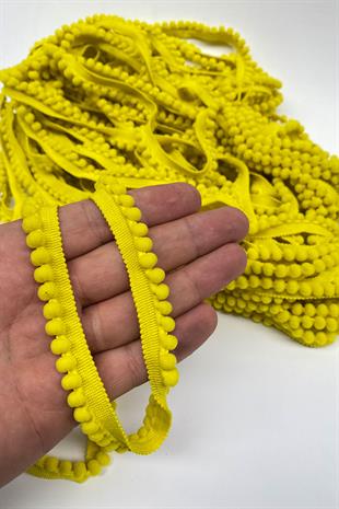 Sarı Sık Küçük İnce Ponpon Şerit 