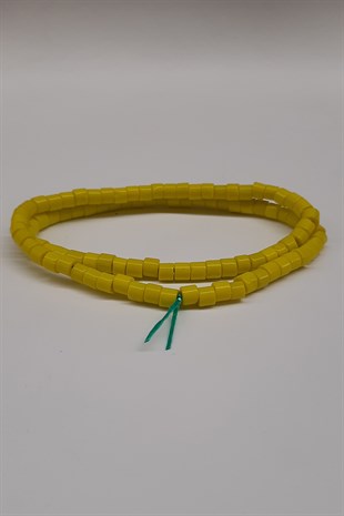 Sarı Silindir Mat Boncuk