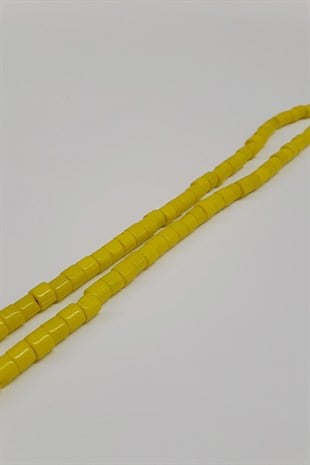 Sarı Silindir Mat Boncuk