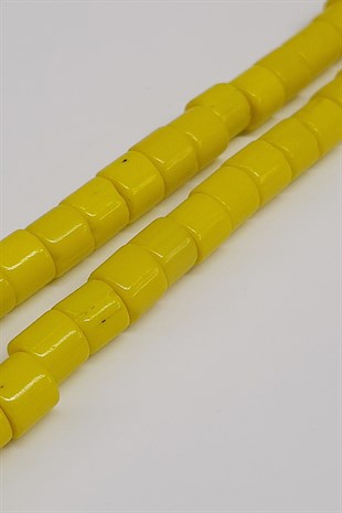 Sarı Silindir Mat Boncuk