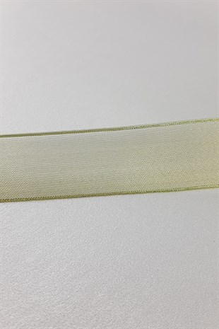 Sarı Simli Organze Kurdele 4 cm