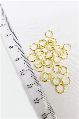 Sarı Tesbih ve Takı Metal Halka 5 mm