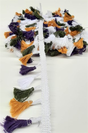 Yellow Green Purple Cotton Fringe Tassel