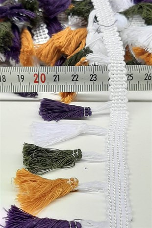 Yellow Green Purple Cotton Fringe Tassel