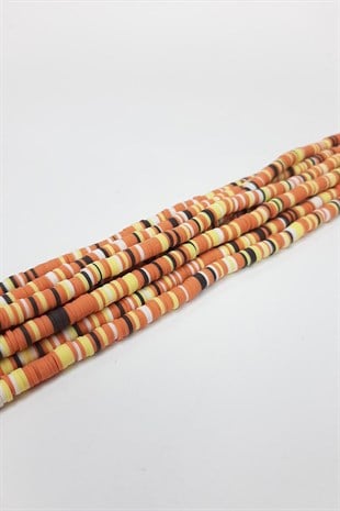 Sarılı Kahveli Fimo Hamur Boncuk 6 mm