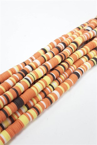 Sarılı Kahveli Fimo Hamur Boncuk 6 mm