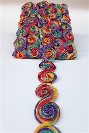 Sarmal Desenli Antik Şerit Güpür