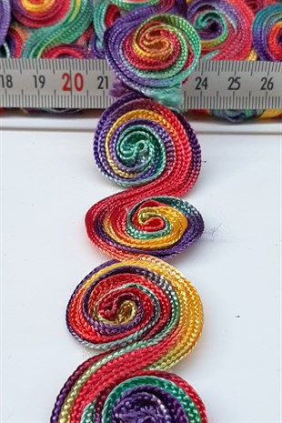 Sarmal Desenli Antik Şerit Güpür