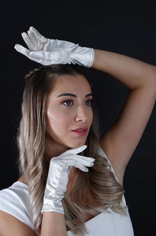 Satin Short Evening Gloves Opera 21 cm Length Engagement Wedding Prom Night Dress Elegant Accessory