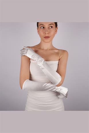 Satin Lycra Bridal Gloves 48 Cm Dance & Opera Gloves