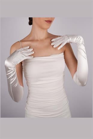 Satin Lycra Long Bridal Gloves 55 Cm Dance & Opera Gloves