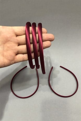 Bordo Renk Saten Taç