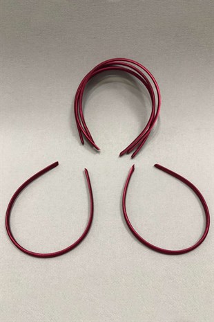 Bordo Renk Saten Taç