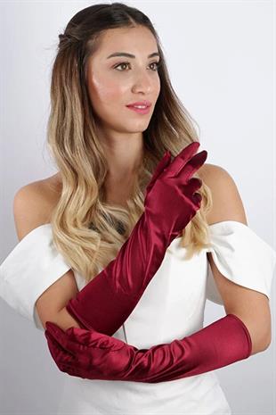 Saten Uzun Abiye Eldiven Opera  38 Cm Boy Nişan Düğün Balo Gece Elbisesi Şık Aksesuar