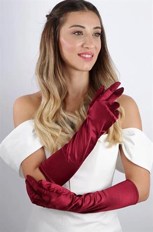 Saten Uzun Abiye Eldiven Opera  38 Cm Boy Nişan Düğün Balo Gece Elbisesi Şık Aksesuar