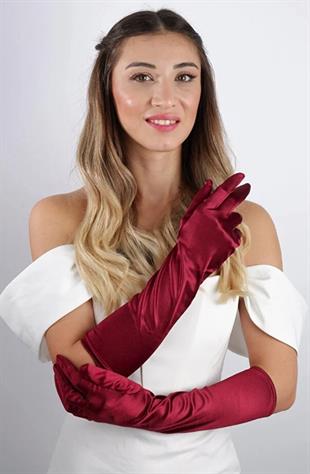 Saten Uzun Abiye Eldiven Opera  38 Cm Boy Nişan Düğün Balo Gece Elbisesi Şık Aksesuar