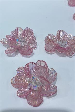 Sedef Yapraklı Kristal Boncuklu İncili Broş