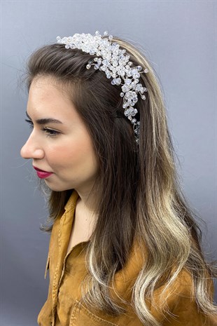 Transparent White Asian Crystal Bridal Hair Accessory