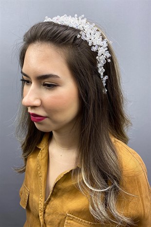 Transparent White Asian Crystal Bridal Hair Accessory