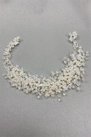 Transparent White Asian Crystal Bridal Hair Accessory