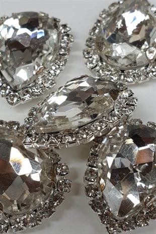 Şeffaf Beyaz Damla Kasalı Dikme Taş