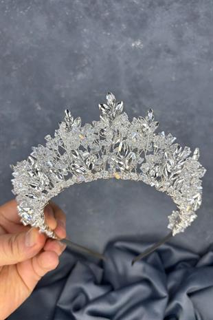 Transparent White Nature Beaded Bridal Henna Crown Bridal Hair Accessory