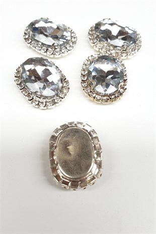 Şeffaf Beyaz Oval Kasalı Dikme Taş