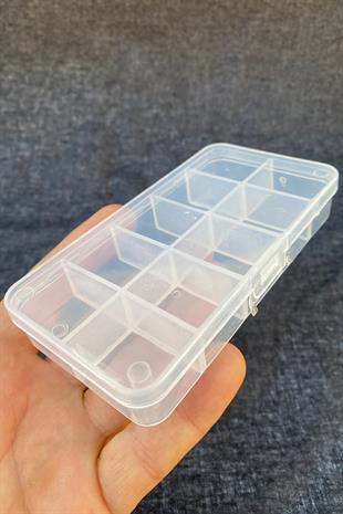 Şeffaf Boncuk Kutusu,Mazleme Kutusu,Takı Kutusu 10 Gözlü