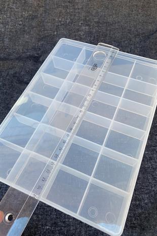 Şeffaf Boncuk Kutusu,Mazleme Kutusu,Takı Kutusu 24 Gözlü