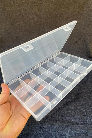 Şeffaf Boncuk Kutusu,Mazleme Kutusu,Takı Kutusu 18 Gözlü