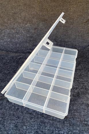 Şeffaf Boncuk Kutusu,Mazleme Kutusu,Takı Kutusu 18 Gözlü