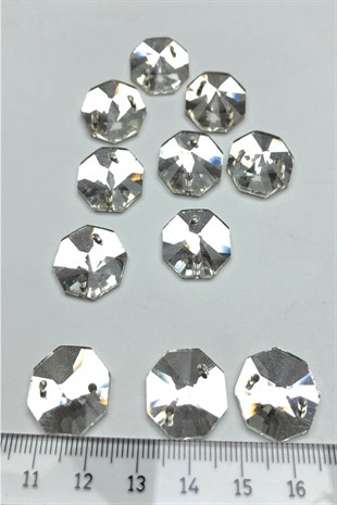 Şeffaf Cam Dikme Kristal Sworovski Boncuk 10 Adet