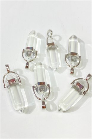 Transparent Nails Natural Stone Pendant 1 Piece