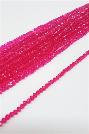 Şeffaf Fuşya Kristal Boncuk 4 Mm