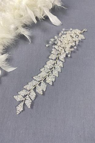 Şeffaf Kristal Boncuklu İliz Gelin Saç Ve Türban Aksesuarı