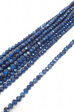 Şeffaf Lacivert Kristal Boncuk 6 Mm