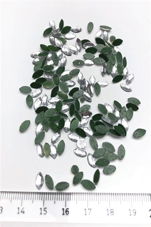 Transparent Shuttle Iron-on Glass Stone Beads 25 gr