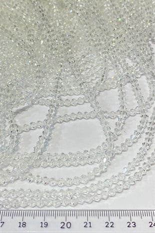 Şeffaf Pramit Dizi Kristal Boncuk 4 mm