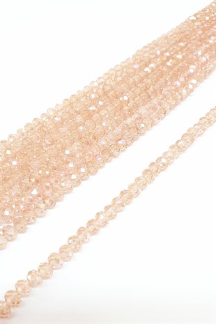 Şeffaf Somon Kristal Boncuk 6 Mm