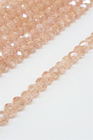 Şeffaf Somon Kristal Boncuk 6 Mm