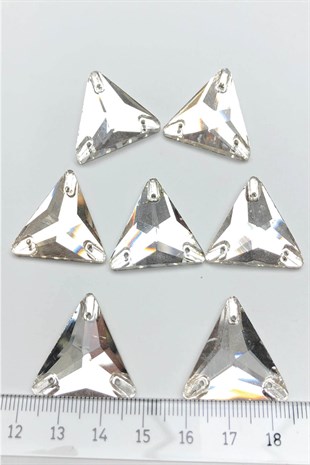 Şeffaf Üçgen Parlak Dikme Kristal Sworovski Boncuk 5 Adet
