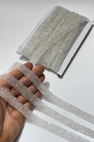 Şeffaf Ütüyle Yapışan Şerit Taş Boncuk1,5 Cm 