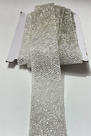 Şeffaf Ütüyle Yapışan Şerit Taş Boncuk 4 Cm