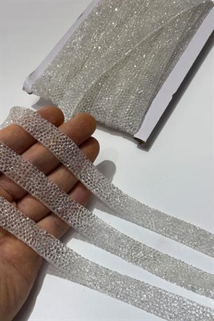 Şeffaf Ütüyle Yapışan Şerit Taş Boncuk1,5 Cm 