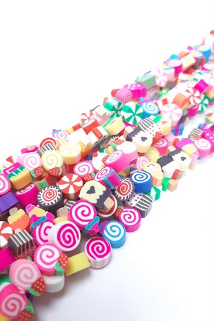 Şekerleme Desenli Fimo Hamur Boncuk