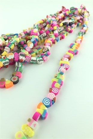 Şekerleme ve Dondurma Desenli Fimo Boncuk