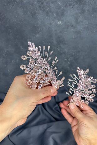 Çift Taraflı Selis Gelin Tacı Kına ve Düğün Saç Aksesuarı