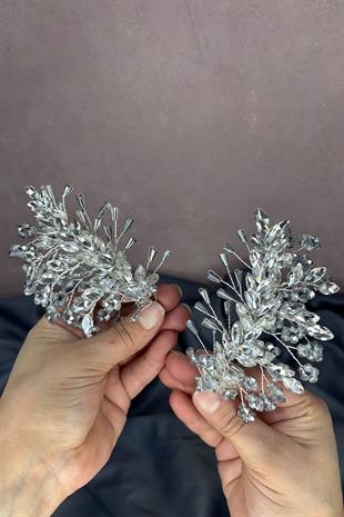 Çift Taraflı Selis Gelin Tacı Kına ve Düğün Saç Aksesuarı