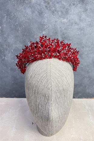 Serva Yoğun Boncuk İşlemeli Tasarım Gelin Kına Tacı