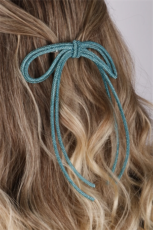 Seyran Taşlı Otomatik Fiyonk Toka Saç Aksesuarı Mavi